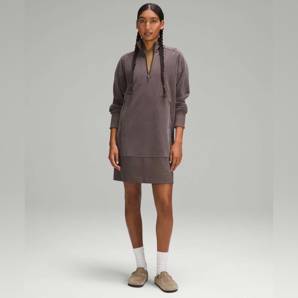 lululemon athletica Dresses & Skirts - Lululemon✨Softstreme Long-Sleeve Half-Zip Dress Midi✨Espresso✨LIKE NEW✨Size 10